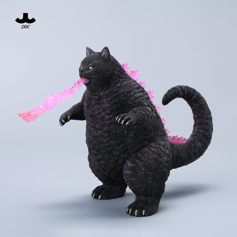 JXK-Catzilla 3.0: A limited edition resin toy featuring a black cat with a pink tail, available for preorder.