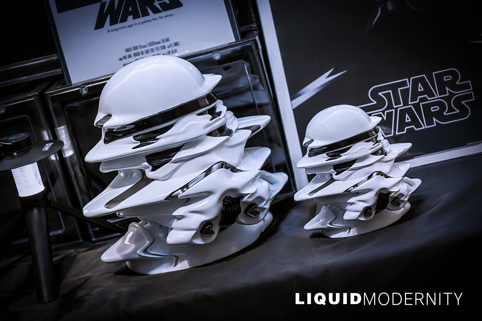 A blind box and art toy store: Liquid Modernity - Solider sculpture in white and black resin, available in two sizes, 16.4cm and 27.9cm heights, limited edition sets.