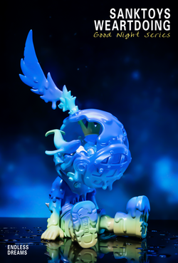 A blind box and art toy store's Sank-Good Night Series-Endless Dreams-Ocean Paradise. Preorder: Ships Sept 2024. Limited Edition resin toy, 7.5cm*9.6cm*14cm (Height). Cartoon gymnastics theme.