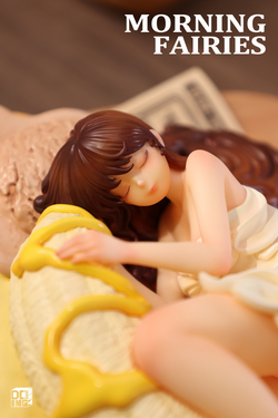 Sleeping Beauty-Morning Fairies-Banana & Ice Cream resin statue, depicting a woman sleeping on a table. Preorder for Q4 2025, limited edition of 698 sets.