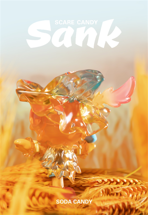 Sank-Scare Candy by Sank: A limited-edition resin toy figure on a stick, available for preorder, shipping in Q4 2024.