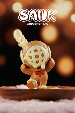 Sank-Gingerbread toy figurine with a cookie detail on top; limited edition resin collectible available for preorder, ships March 2025.