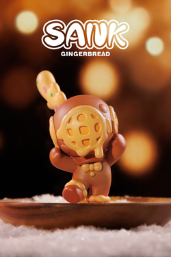 Sank-Gingerbread toy figurine with a face hole, limited edition resin piece, preorder for March 2025, size 6.8x8.1x13cm.