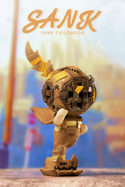 Sank-Childhood by Sank: Limited edition resin toy figure with helmet and wings, preorder for Q4 2024, 7*4.5*11.6cm, 199 sets available.