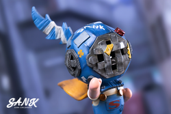 Sank-Childhood by Sank: Limited Edition resin toy, preorder for Q4 2024, featuring a detailed, close-up view of a blue robot action figure.