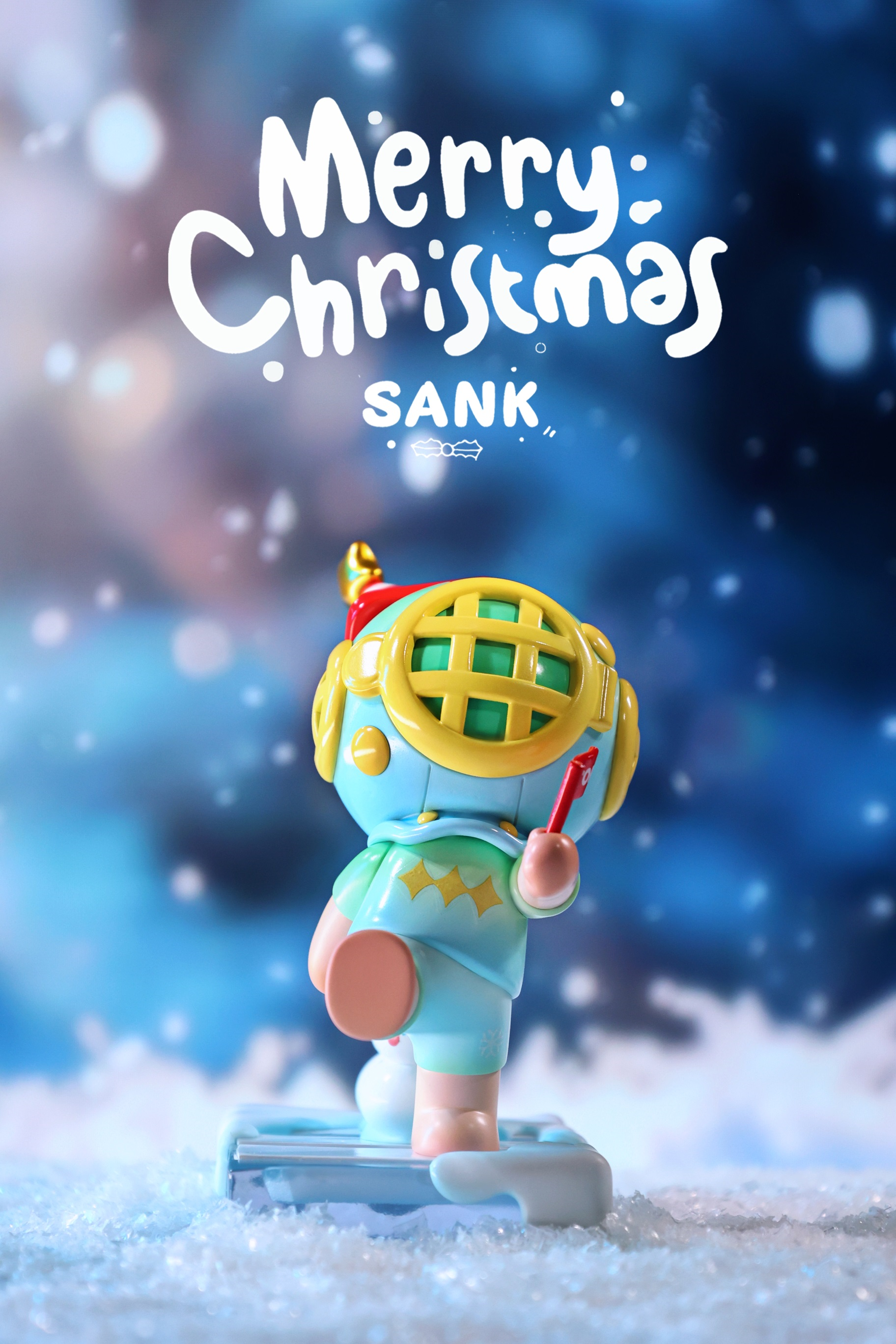 Sank-Christmas Parade limited edition resin toy figure on snow, preorder for March 2025, 12x7.5x13.5cm.