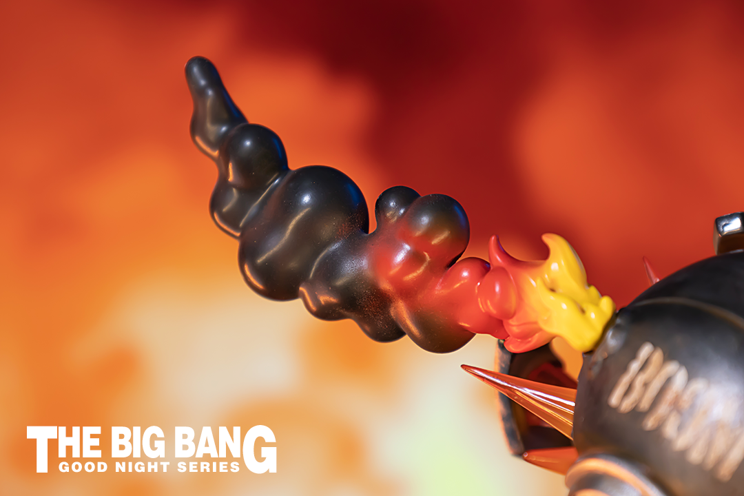 Alt text: Good Night Series-The Big Bang-The Dusk toy with flame effects, limited edition resin figure for preorder, ships Oct 2024.