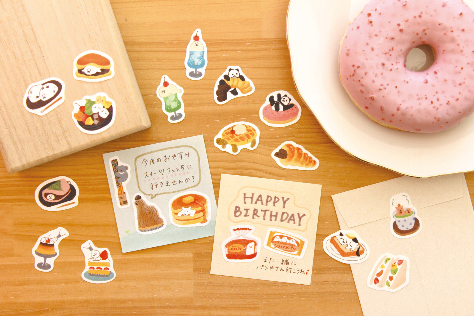 Decoration Sweet Animal Sweets Shop Washi Flake Stickers Bread