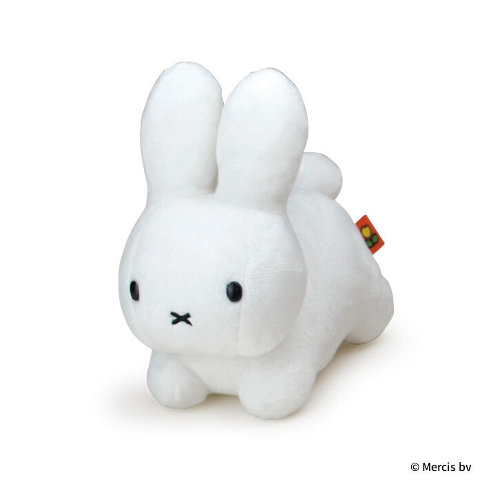 Miffy Bunny Plush, a white stuffed rabbit with black eyes, part of the collectable Cute Bruna Animal Series, ideal for gifting and stylish decor.