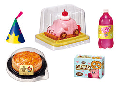 Alt text: Kirby of the Stars Re-ment Blind Box Series featuring 8 unique toy designs, including cakes, pies, and party items.