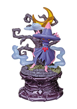 Alt text: Pokémon Little Night Collection - Re-ment Blind Box Series figurine with a hat and tree on a pedestal.