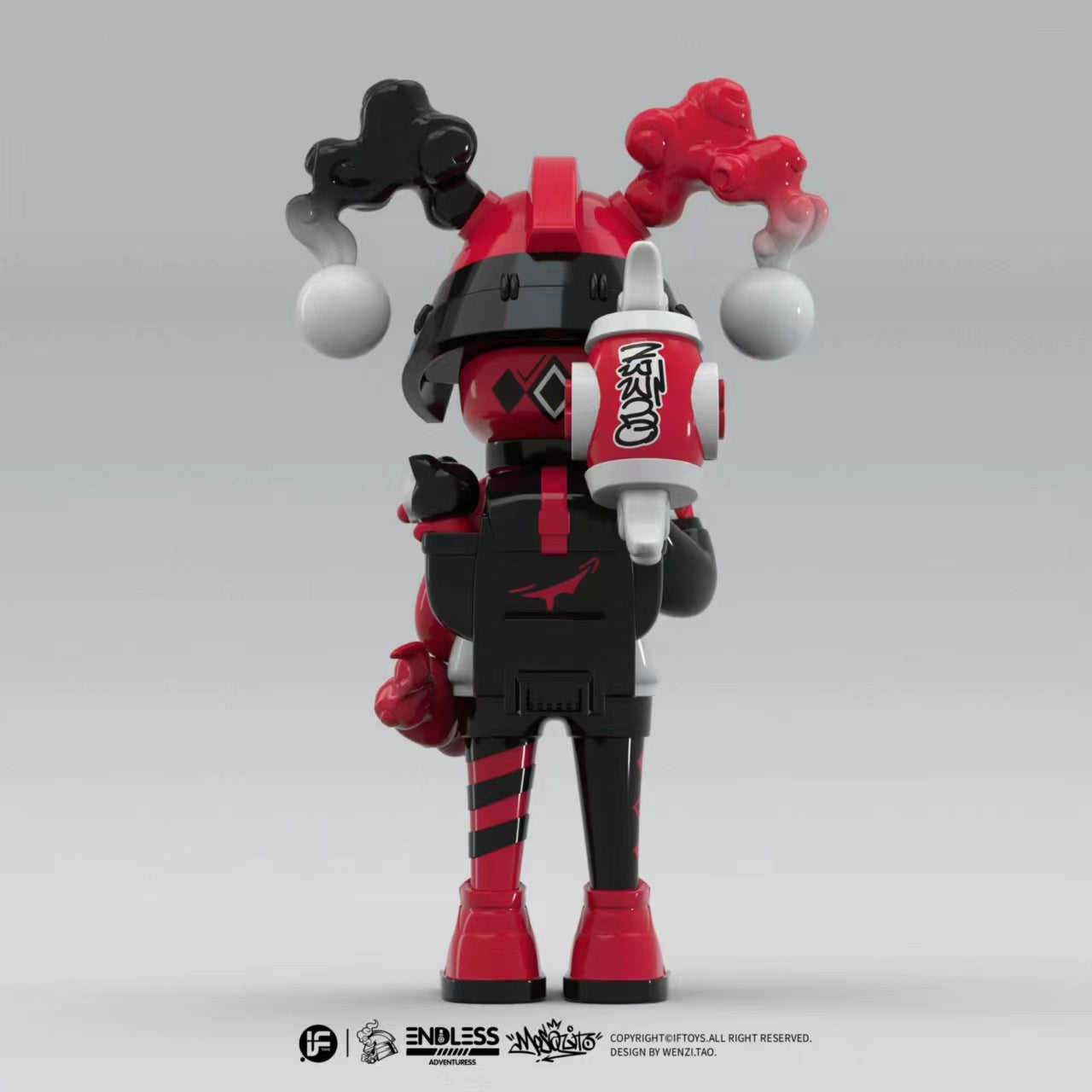 Alt text: 2024 IFTOYS ENDLESS SERIES - HALLO E7 resin action figure with red and black hat, limited to 298 pieces.