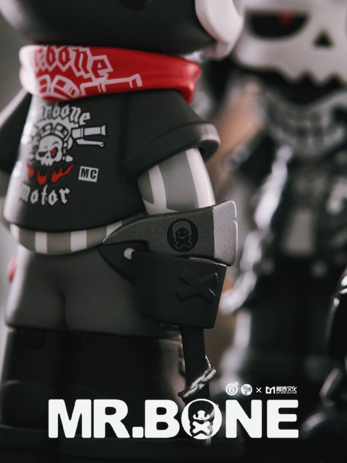 MR.BONE Blind Box Wild One Series action figure, featuring a mecha-inspired toy design with a distinctive skull and crossbones logo, part of a collectible series.