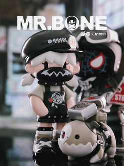 MR.BONE Blind Box Wild One Series, depicting a toy animal with a hammer on its head, part of a collectible action figure set.