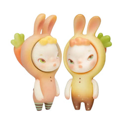 Sooya Studio The Overture Series Blind Box features small figurines in bunny outfits, part of a collectible toy series with 12 designs and 1 secret.