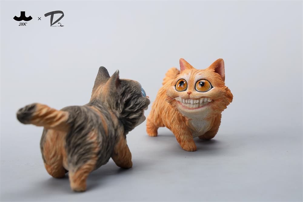 Urban Legends-Grinning Cat Figurine in resin, features a wide smile, part of Strangecat Toys' limited edition art toy collection. Preorder available, ships April 2025.