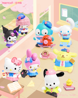 Sanrio characters Star Academy Series Mini Blind Box Pro featuring various cartoon figures, including animals and characters with unique accessories, ideal for collectors.