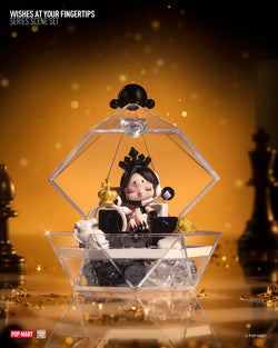 A small figurine of a woman in a crystal box from Wishes at Your Fingertips Blind Box Series Scene Set.