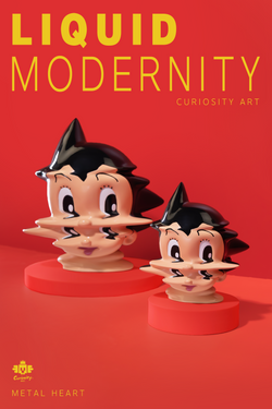 Toy figurines from Liquid Modernity-Metal Heart by Curiosity Art - Preorder, showcasing intricate details and unique designs.