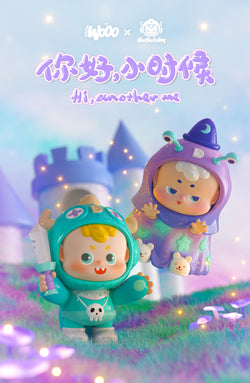 DiuDiu baby- Hello Childhood Blind Box Series: Toys in front of a castle and a toy doll with a purple hat.