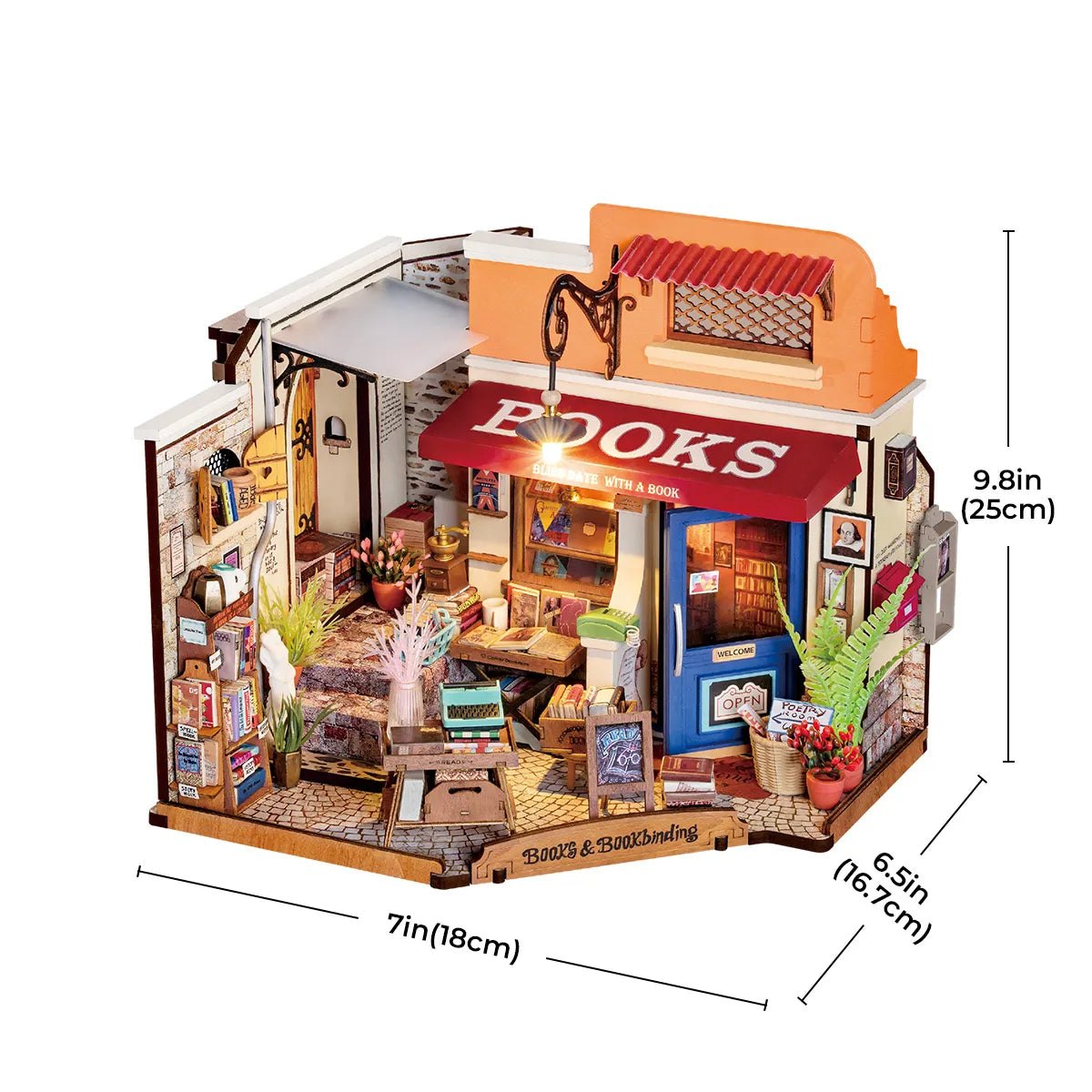 DIY Miniature House Kit - Corner Bookstore DG164