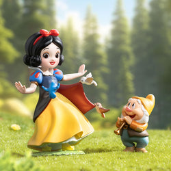 Alt text: Disney Snow White Classic Blind Box Series figurine featuring Snow White and the Seven Dwarfs, available for preorder from Strangecat Toys.