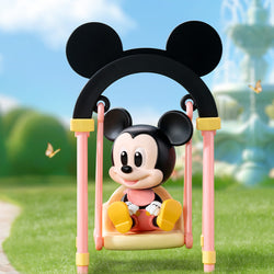 Toy mouse on a swing from the Disney Swing Blind Box Series, available for preorder at Strangecat Toys, shipping late July 2024.