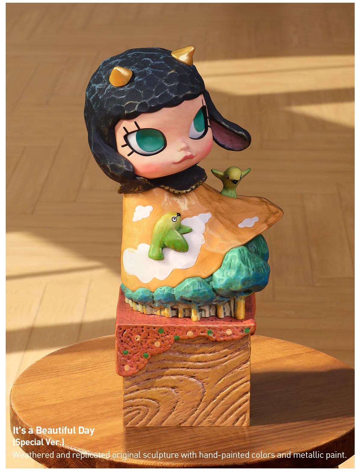 MOLLY Anniversary Statues Classical Retro 2 Blind Box Series featuring a cartoon girl figurine, part of a collectible set including regular and secret items.