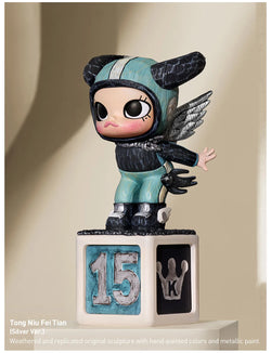 MOLLY Anniversary Statues Classical Retro 2 Blind Box Series featuring cartoon figurines with wings. Collect 10 regular or 9 plus 1 secret figure.