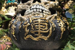 Daruma Doll-Samurai Skull-Green - Preorder