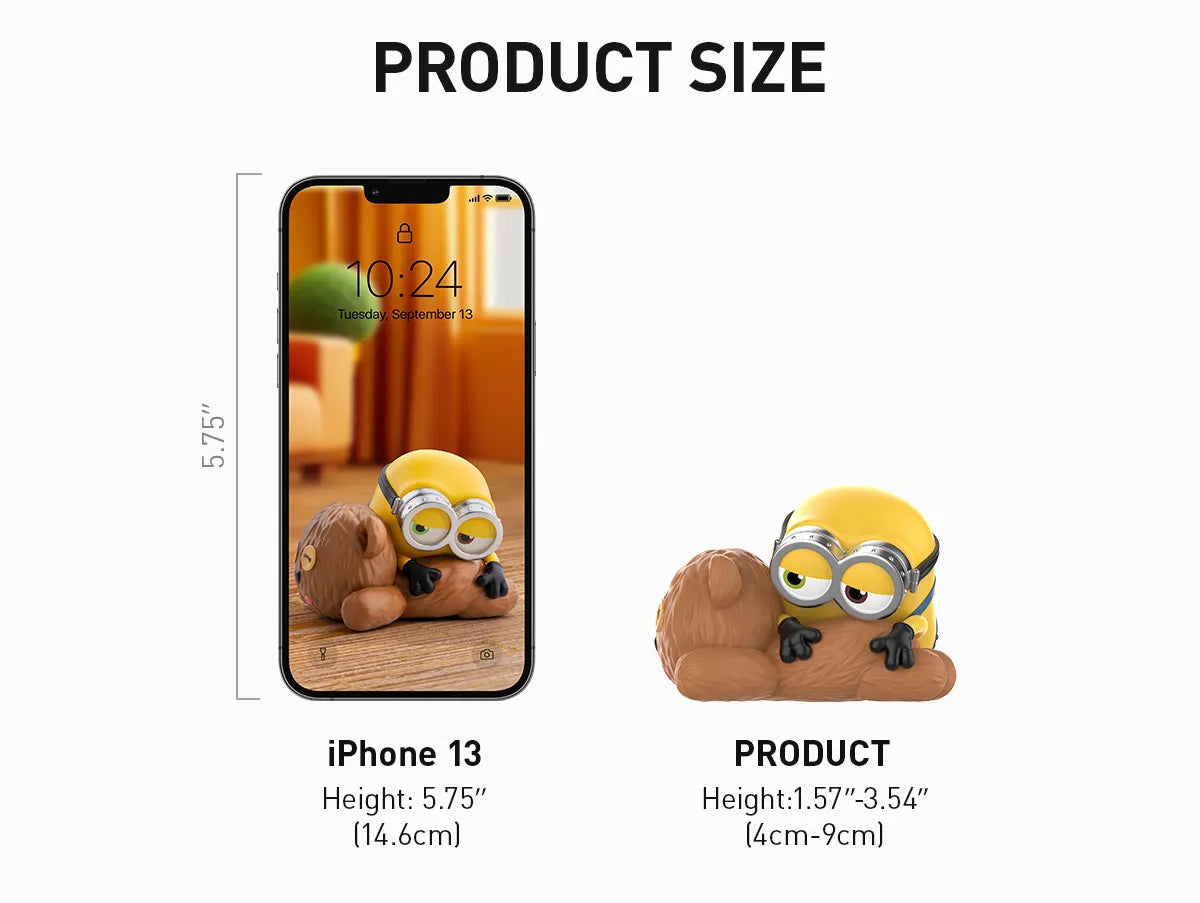 Minions Lazy Every Day Series Figures - Preorder, featuring a cartoon character with goggles, on a cell phone screen, part of a collectible toy series.