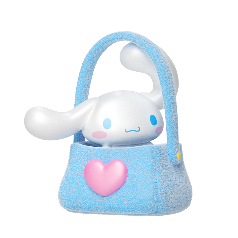 Sanrio characters Eye-catching Blind Bag Bean Series featuring a toy bunny in a blue purse, highlighting one of the 12 collectible designs.