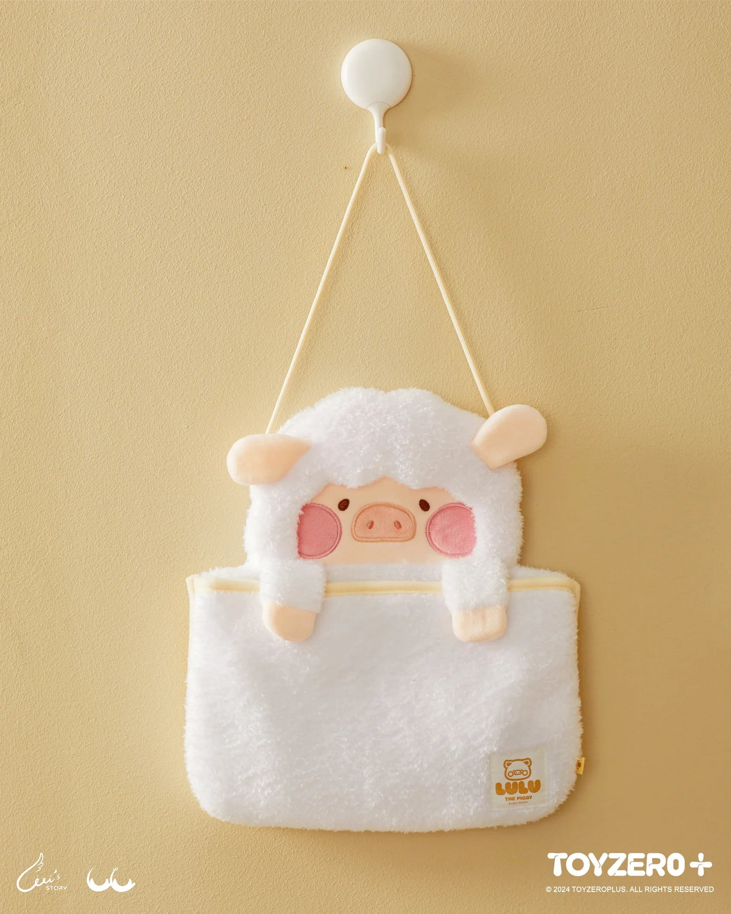 A fluffy reversible handbag featuring Bear LuLu and Sheep LuLu designs. Size: 25 cm x 25 cm (excluding handle) and 25 cm x 42 cm (including handle). Preorder - Ships Late June 2024.