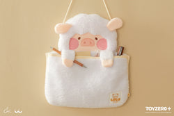 A reversible fluffy wall bag featuring Bear LuLu and Sheep LuLu from the Piggy Costume Series by Strangecat Toys. Size: 25 cm x 25 cm. Ideal for comfort and style.