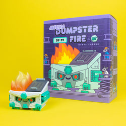 Mecha Dumpster Fire DF-79 toy with box, rat pilot, and 11 pieces by 100% Soft.