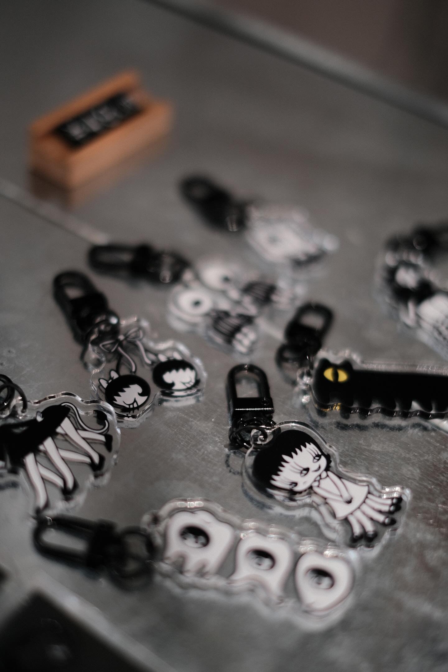 Mini Keychain by Abao: A close-up of a small, detailed keychain. Preorder available, shipping August 2024.