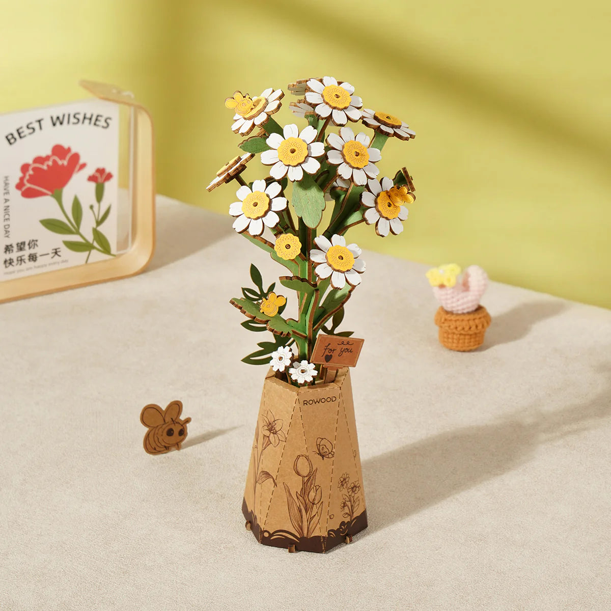 Chamomile Diy Wooden Flower 3D Puzzles