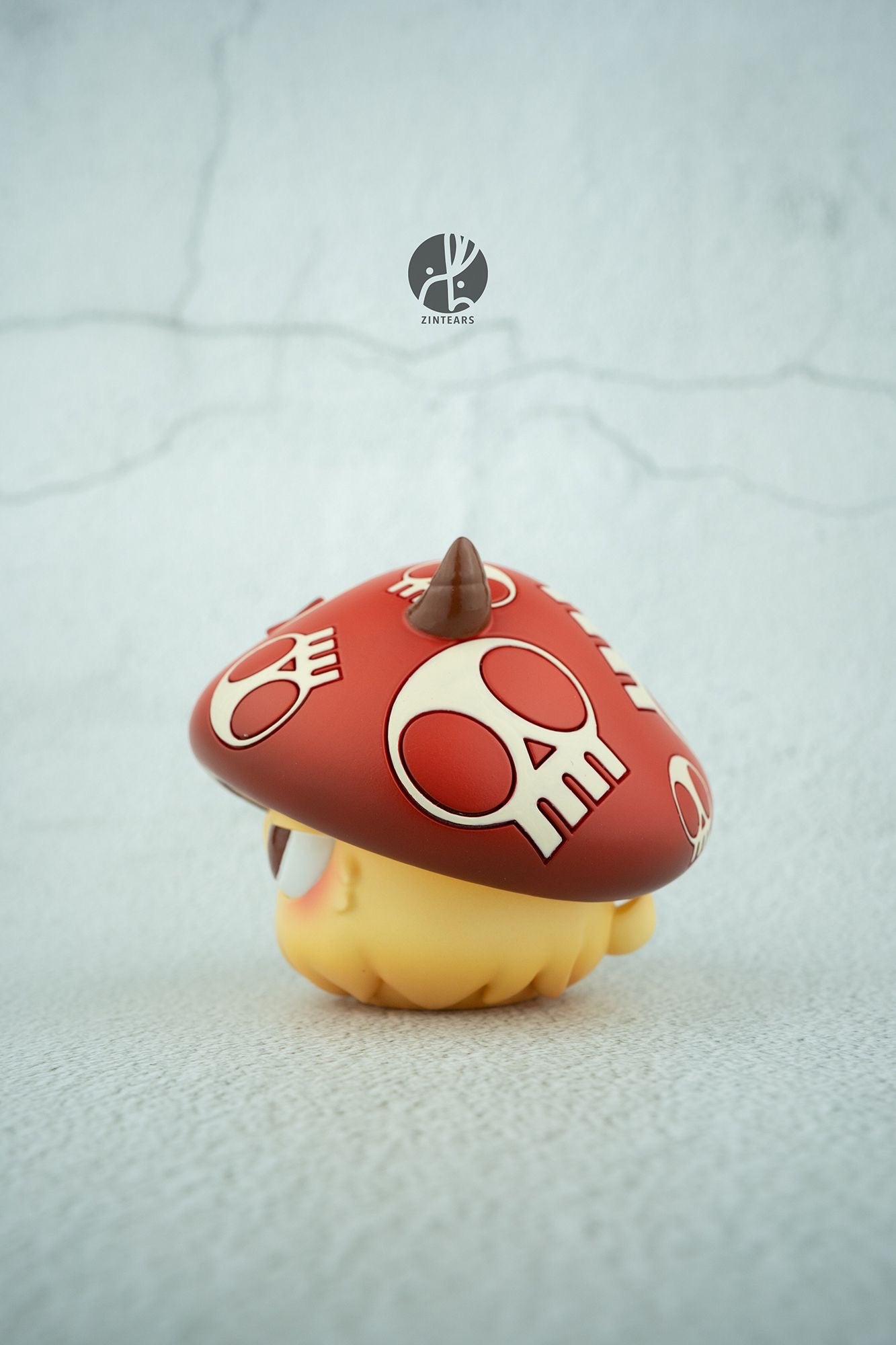 A blind box toy: Mushroom Bobbi by Zintears. Resin material, 7 cm high, limited to 50pcs. Preorder - Ships Aug 2024.