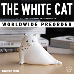 A vinyl toy of THE WHITE CAT by Dawning Crow, 11.5cm. Preorder - Ships Aug 2024. From Strangecat Toys, a blind box and art toy store.