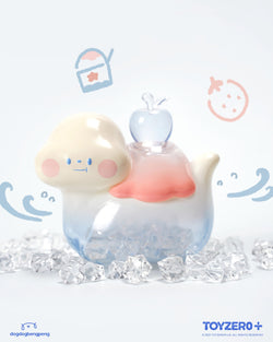 Foodie Dinosaur - Mini Fuji Kakigori: A 3 soft vinyl toy depicting a dinosaur atop ice, blending whimsical design with collectible art toy appeal.