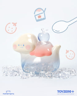 Foodie Dinosaur - Mini Fuji Kakigori: a soft vinyl toy depicting a dinosaur with ice cubes and a snail.