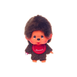 Monchhichi - Mcc Mini Doll Boy w/ Big Head and Pacifier, blind box surprise plush toy. Cartoon-style, pastel-colored doll with red bib, part of Strangecat Toys' blind pick collection.