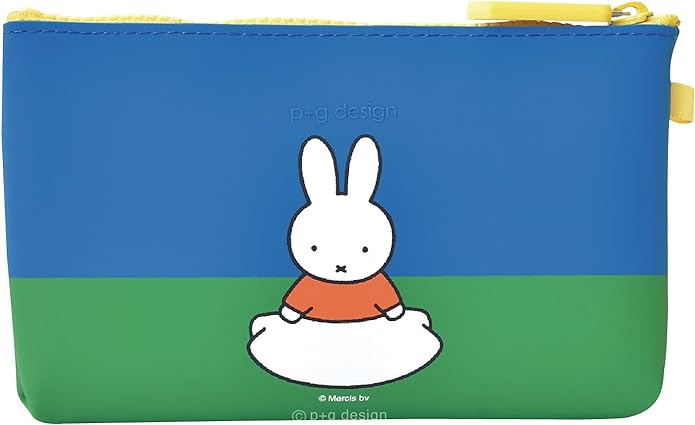 Miffy - Ghost NUU Zipper Pouch featuring a cartoon rabbit design, ideal for storing small items. Silicone material, compact size W190 x H115 x D25 (mm). Perfect for cards, keys, cosmetics.