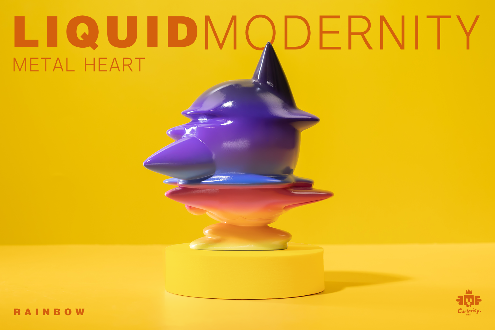 Liquid Modernity-Metal Heart-Rainbow by Curiosity Art