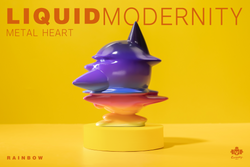 Liquid Modernity-Metal Heart-Rainbow by Curiosity Art