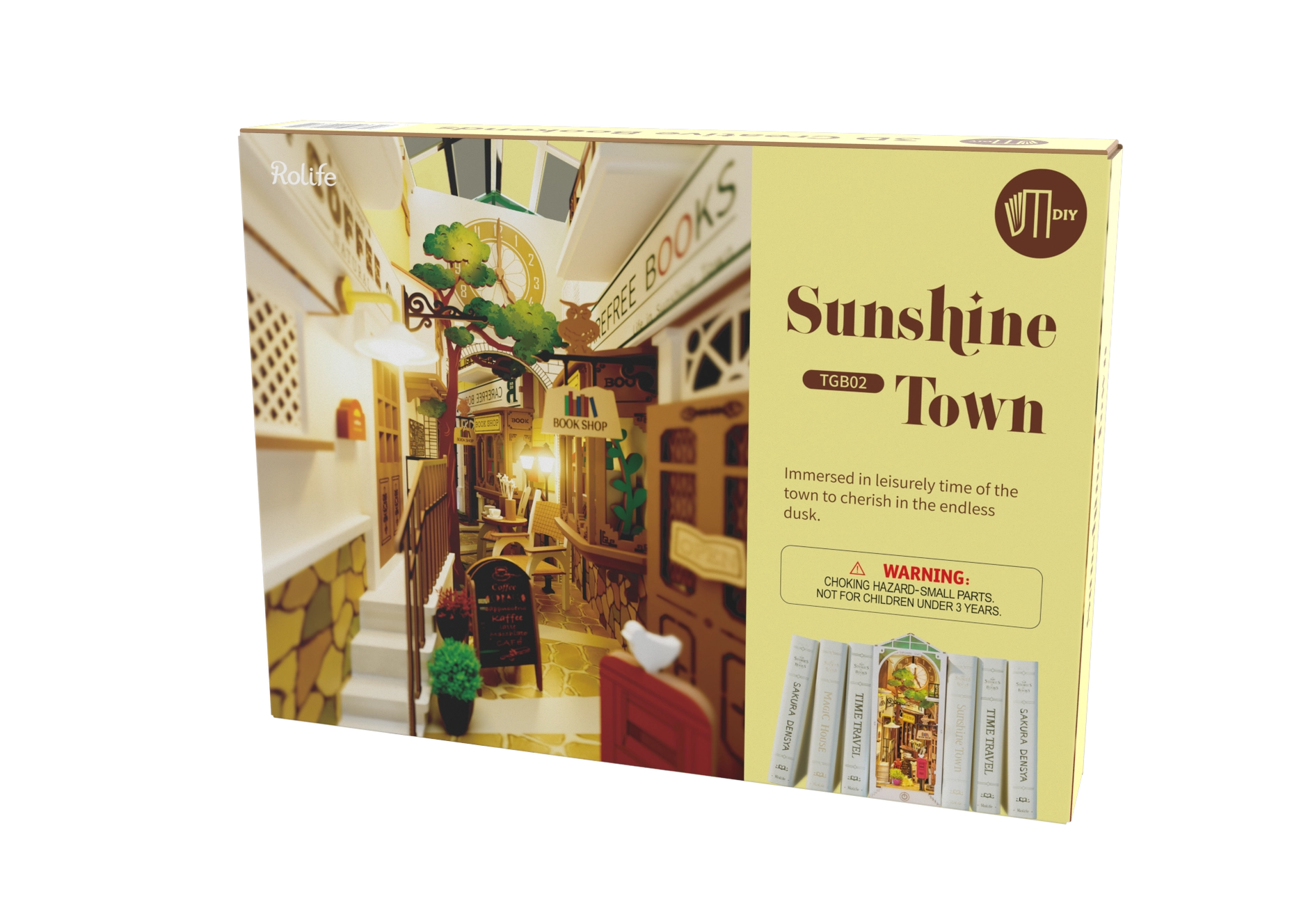 Book Nook Kits For Adults - Sunshine Town: Immerse in Tokyo's spring streets with a Japanese train-themed book nook. Dimensions: 9.1 x 12.2 x 1.8 in.