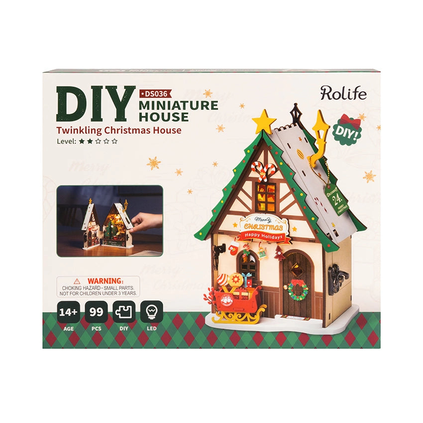 DS036 Twinkling Christmas House Rolife Diy House Wooden