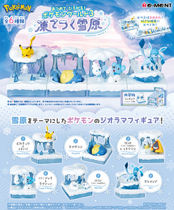 Pokémon World 3 Re-ment Blind Box Series: A variety of toy animals in snowy scenes.