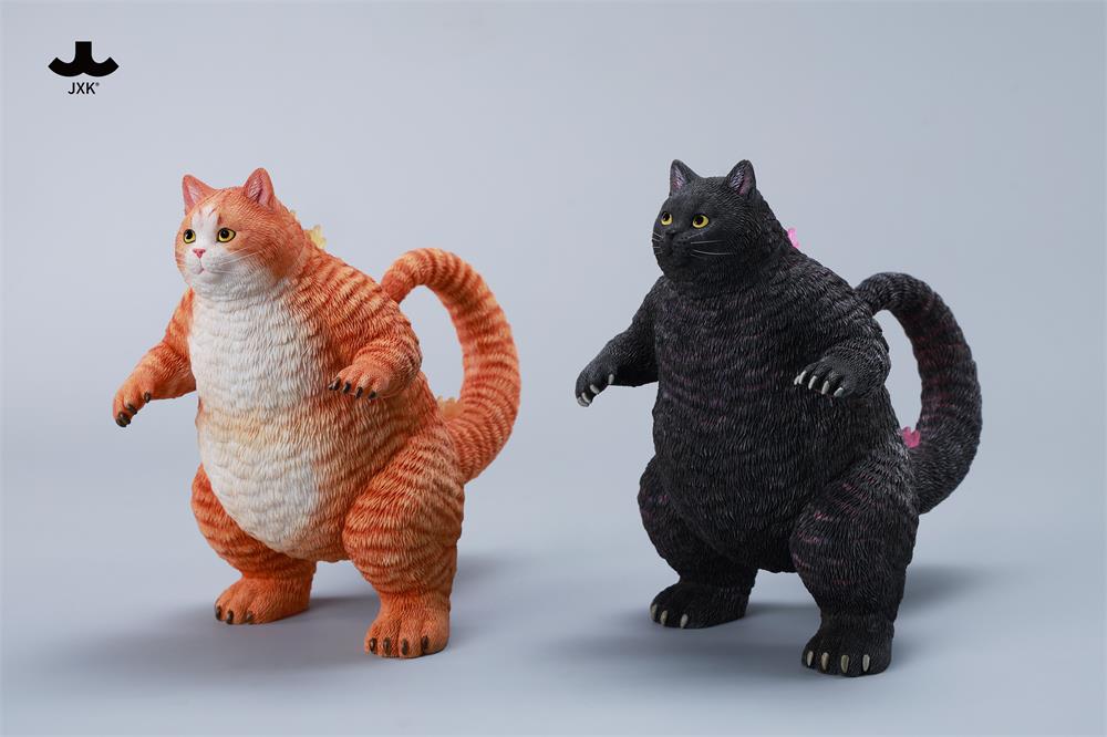 JXK-Catzilla 3.0 resin cat figurine, limited edition, featuring intricate design. Preorder available with UV reactive elements.