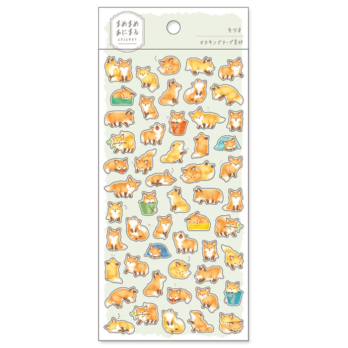 Fox Mame-Mame-Animal Sticker Sheet